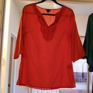 Orange tunic w/embellished bottom